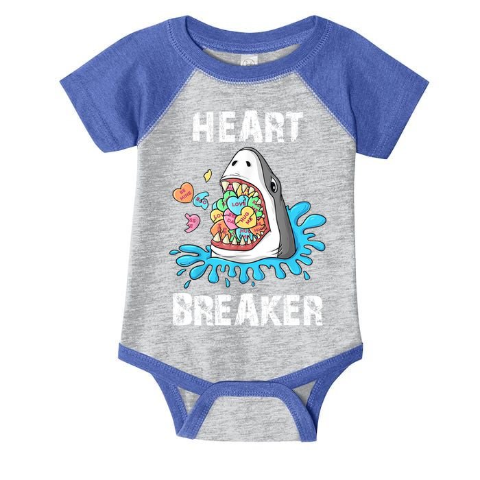 Heart Breaker Shark Funny Valentines Day Infant Baby Jersey Bodysuit