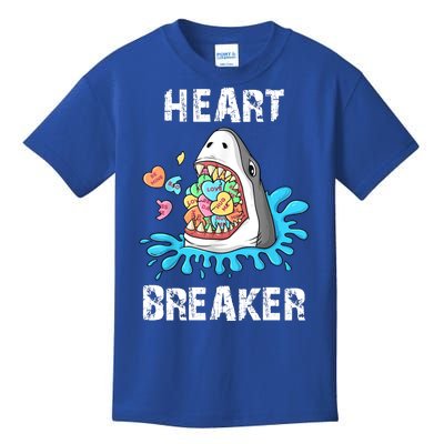 Heart Breaker Shark Funny Valentines Day Kids T-Shirt