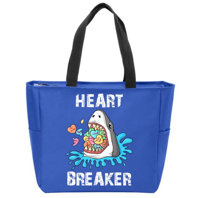 Heart Breaker Shark Funny Valentines Day Zip Tote Bag