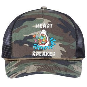 Heart Breaker Shark Funny Valentines Day Retro Rope Trucker Hat Cap