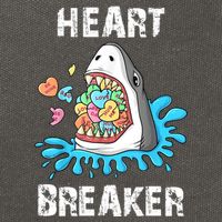 Heart Breaker Shark Funny Valentines Day Cotton Canvas Backpack