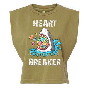 Heart Breaker Shark Funny Valentines Day Garment-Dyed Women's Muscle Tee