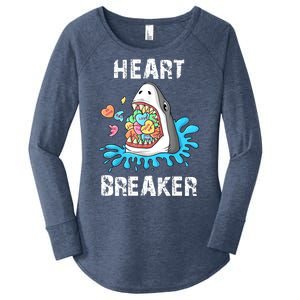 Heart Breaker Shark Funny Valentines Day Women's Perfect Tri Tunic Long Sleeve Shirt