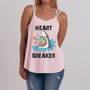 Heart Breaker Shark Funny Valentines Day Women's Strappy Tank