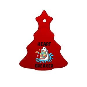 Heart Breaker Shark Funny Valentines Day Ceramic Tree Ornament