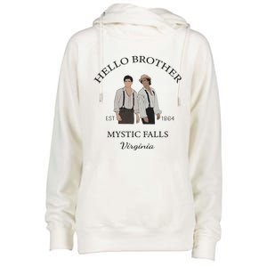 Hello Brother Salvatore Brothers Est 1864 Womens Funnel Neck Pullover Hood