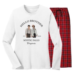 Hello Brother Salvatore Brothers Est 1864 Women's Long Sleeve Flannel Pajama Set 