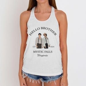 Hello Brother Salvatore Brothers Est 1864 Women's Knotted Racerback Tank