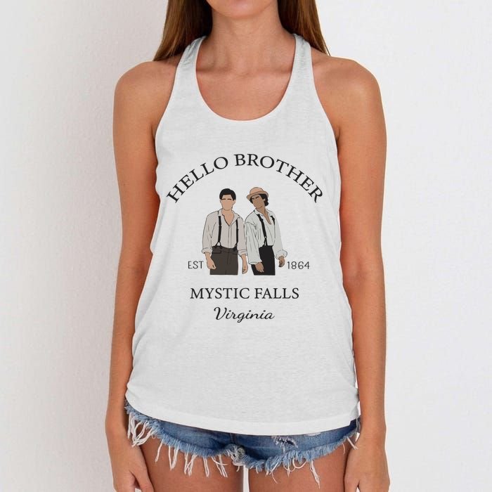 Hello Brother Salvatore Brothers Est 1864 Women's Knotted Racerback Tank