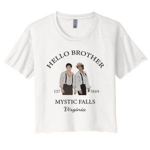 Hello Brother Salvatore Brothers Est 1864 Women's Crop Top Tee