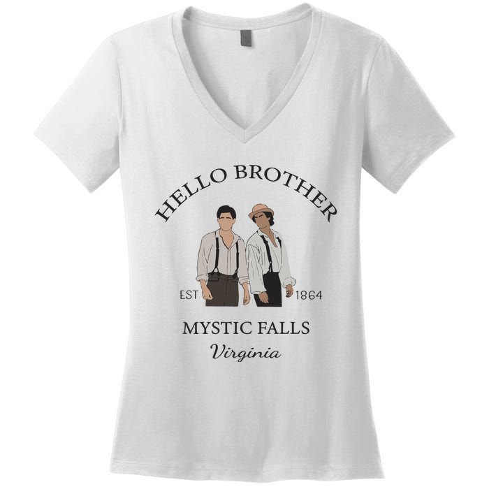 Hello Brother Salvatore Brothers Est 1864 Women's V-Neck T-Shirt