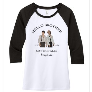 Hello Brother Salvatore Brothers Est 1864 Women's Tri-Blend 3/4-Sleeve Raglan Shirt