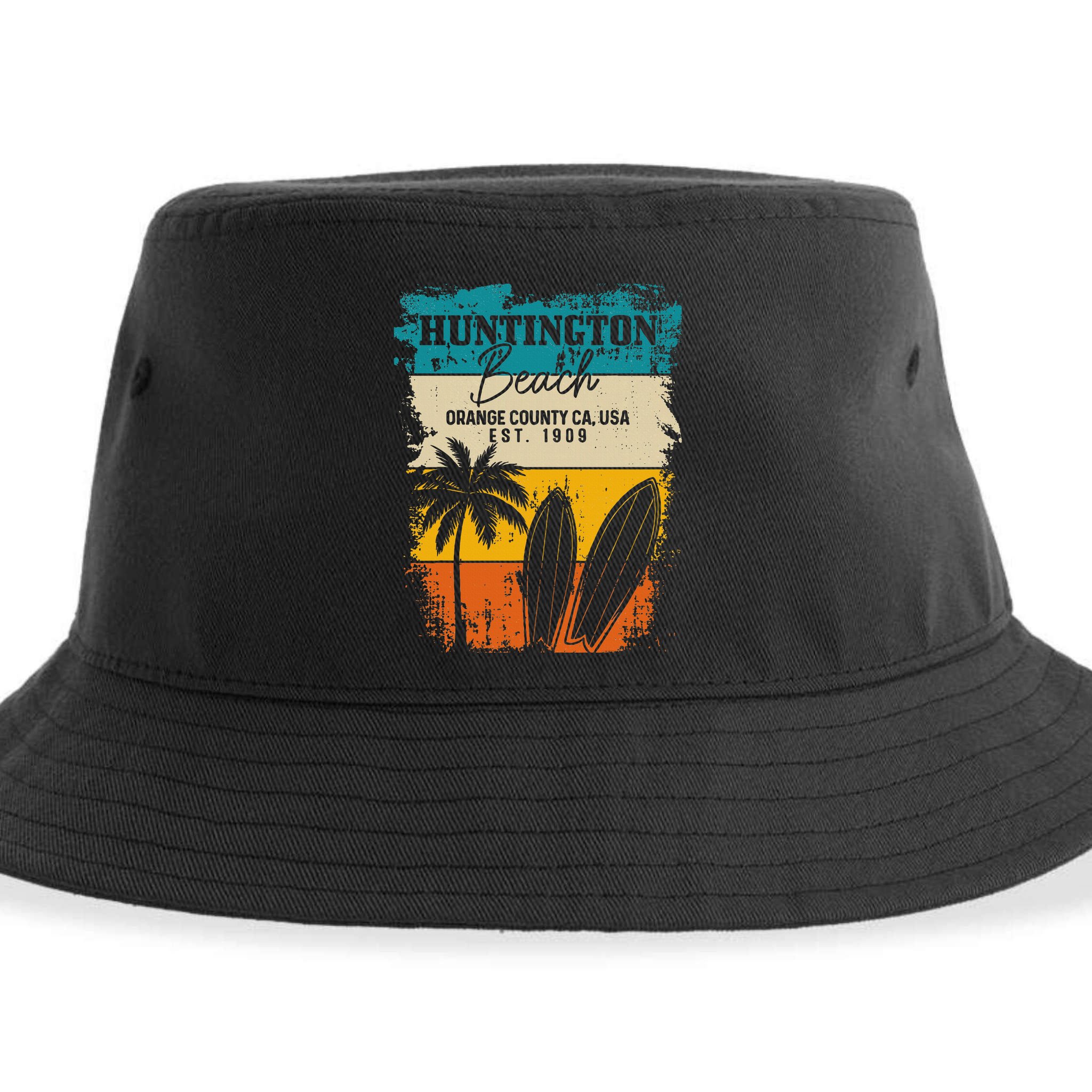 Huntington Beach Surfing Vintage Orange County California Sustainable Bucket Hat