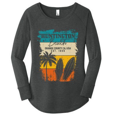 Huntington Beach Surfing Vintage Orange County California Women's Perfect Tri Tunic Long Sleeve Shirt