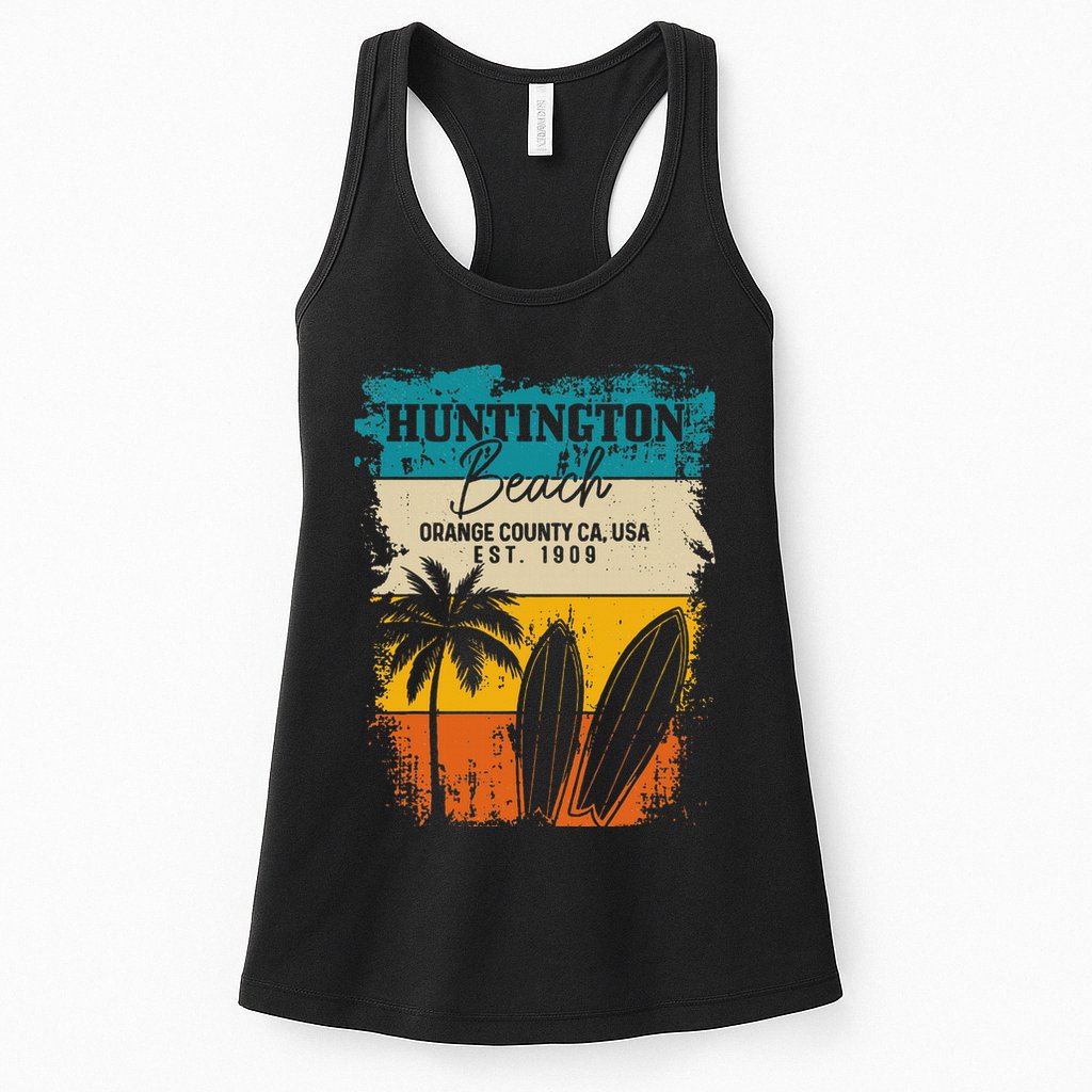 Huntington Beach Surfing Vintage Orange County California Womens Tank Top