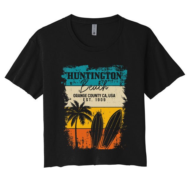 Huntington Beach Surfing Vintage Orange County California Crop Top