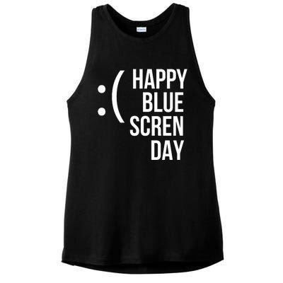 Happy Blue Screen Day Ladies PosiCharge Tri-Blend Wicking Tank