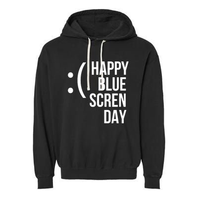 Happy Blue Screen Day Garment-Dyed Fleece Hoodie