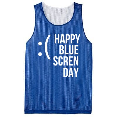 Happy Blue Screen Day Mesh Reversible Basketball Jersey Tank