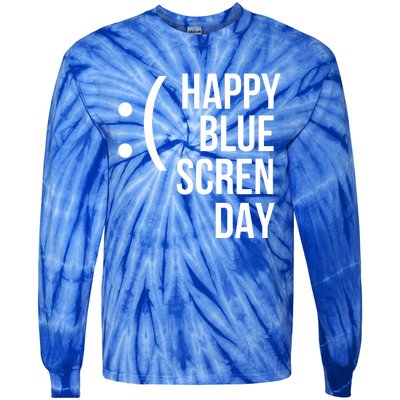 Happy Blue Screen Day Tie-Dye Long Sleeve Shirt