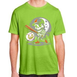 Halloween Baseball Skeleton Pitcher Catcher Baseballer Gift Adult ChromaSoft Performance T-Shirt