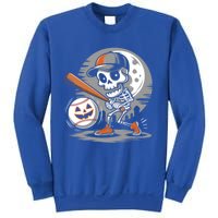 Halloween Baseball Skeleton Pitcher Catcher Baseballer Gift Sweatshirt