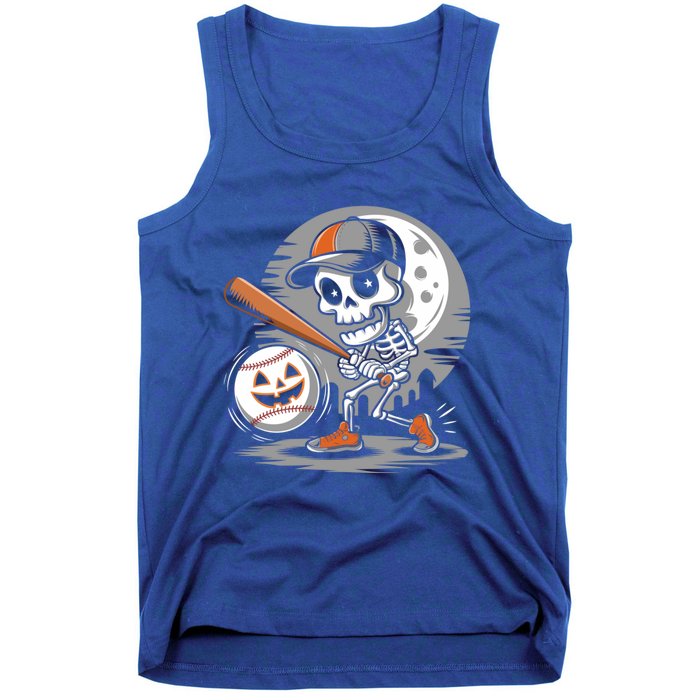 Halloween Baseball Skeleton Pitcher Catcher Baseballer Gift Tank Top