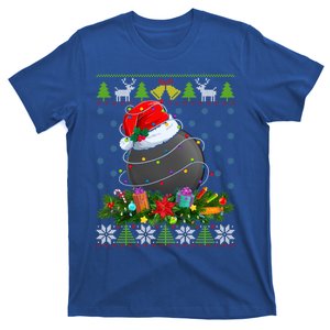 Hockey Ball Santa Hat Christmas Lights Ugly Sport Gift T-Shirt