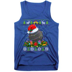 Hockey Ball Santa Hat Christmas Lights Ugly Sport Gift Tank Top