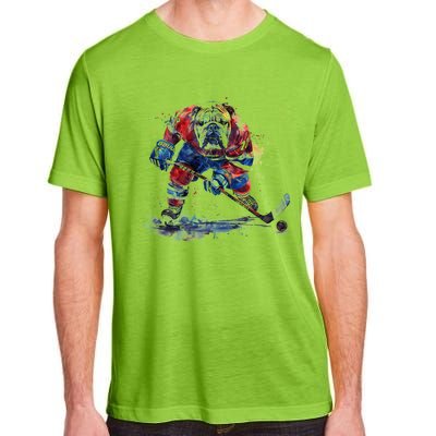 Hockey Bulldog Sports Fan Funny Ice Hockey Player Gift Adult ChromaSoft Performance T-Shirt