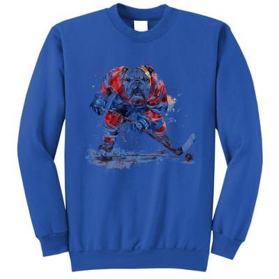 Hockey Bulldog Sports Fan Funny Ice Hockey Player Gift Sweatshirt