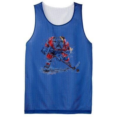 Hockey Bulldog Sports Fan Funny Ice Hockey Player Gift Mesh Reversible Basketball Jersey Tank