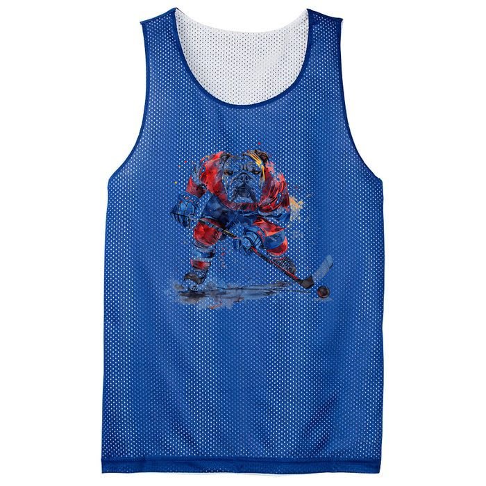 Hockey Bulldog Sports Fan Funny Ice Hockey Player Gift Mesh Reversible Basketball Jersey Tank