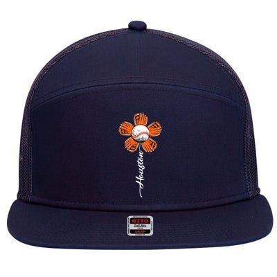 Houston Baseball Souvenir Colorful Flower Tee I Love Houston Women 7 Panel Mesh Trucker Snapback Hat