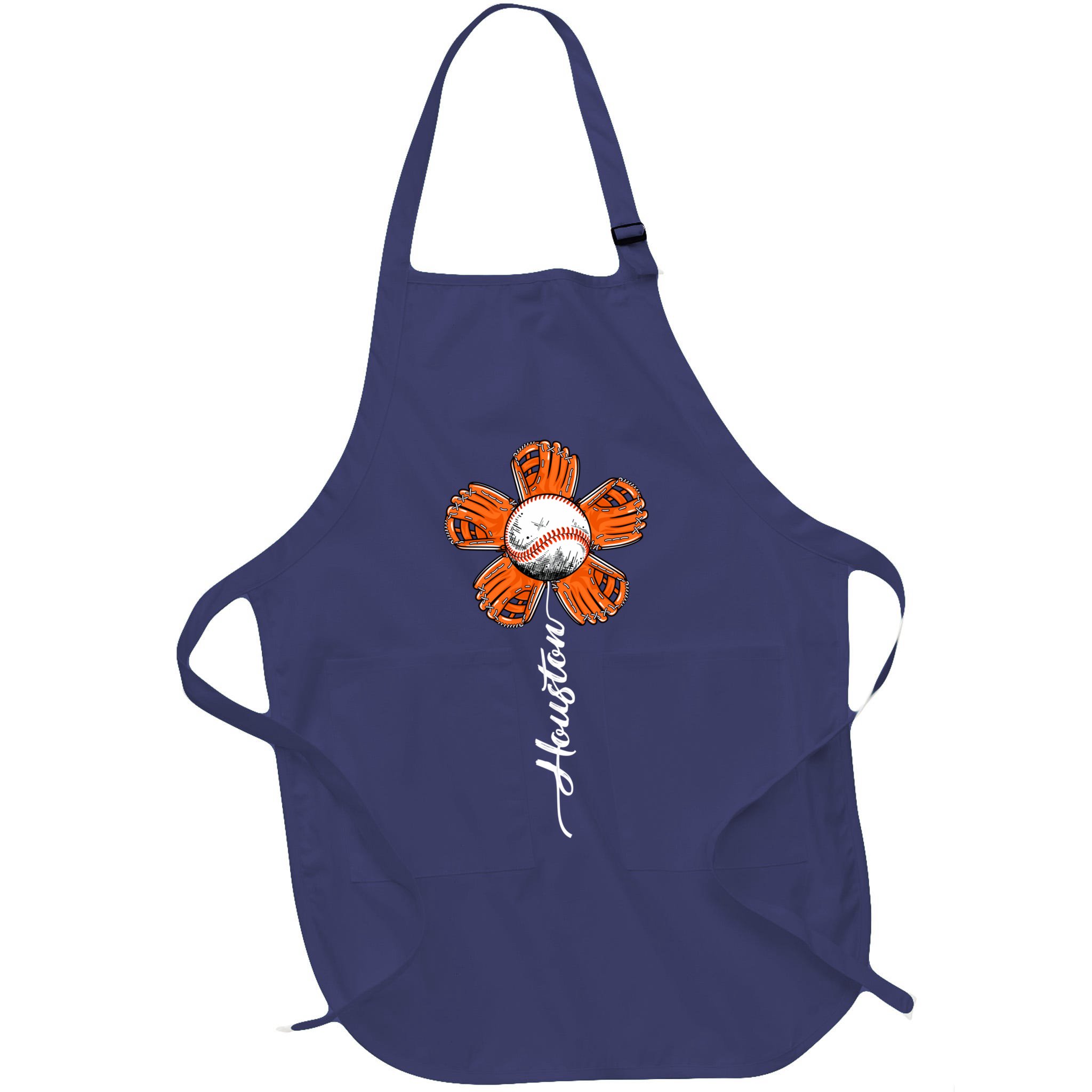 Houston Baseball Souvenir Colorful Flower Tee I Love Houston Women Apron