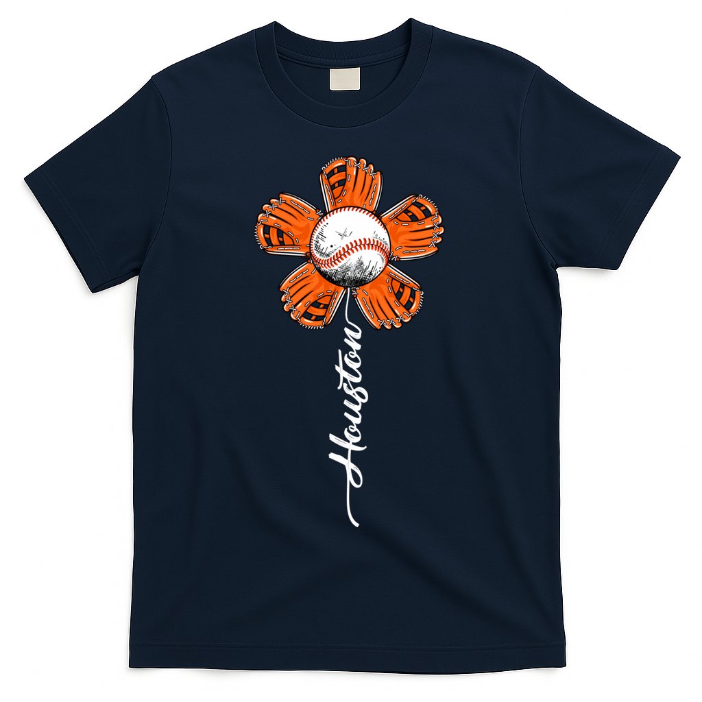 Houston Baseball Souvenir Colorful Flower Tee I Love Houston Women T-Shirt