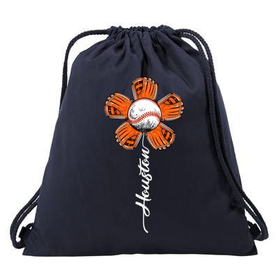 Houston Baseball Souvenir Colorful Flower Tee I Love Houston Women Drawstring Bag