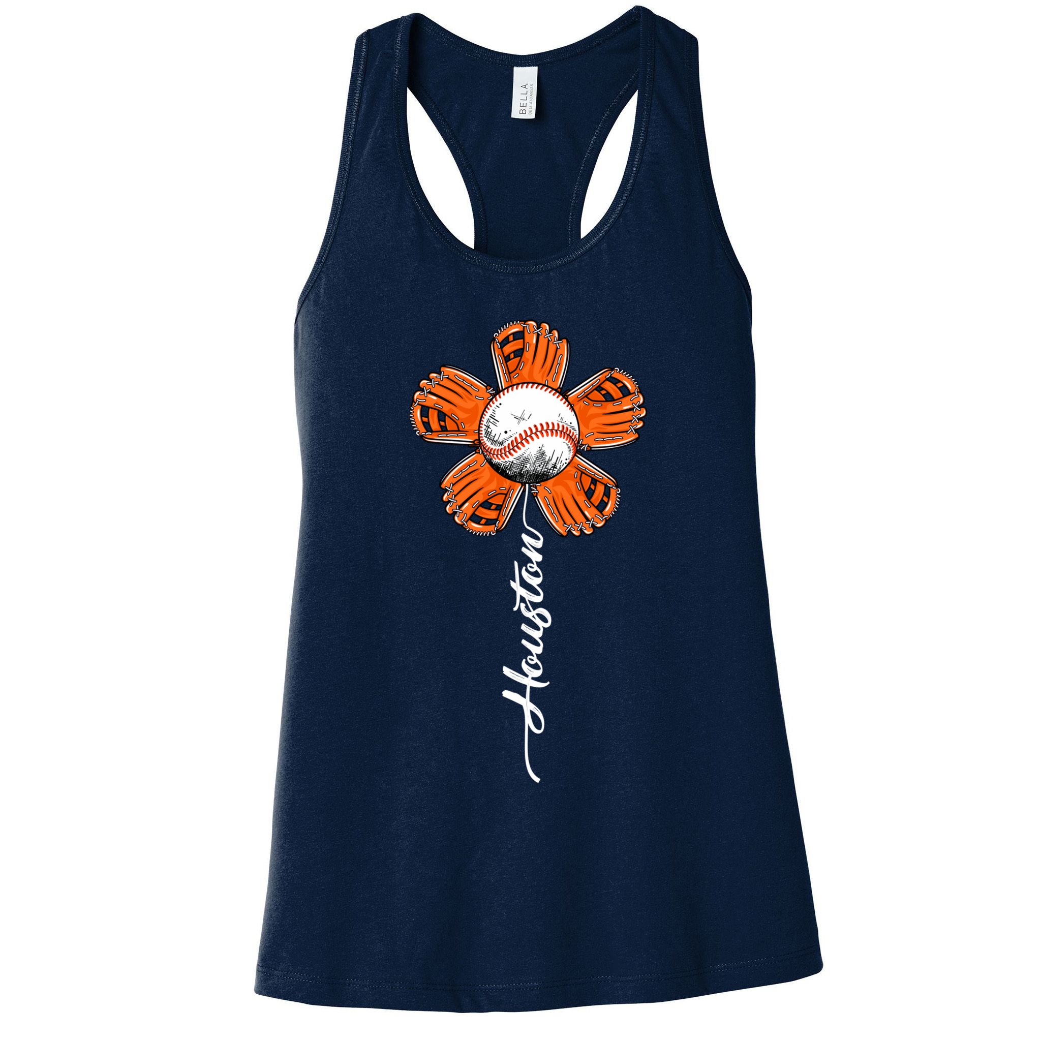 Houston Baseball Souvenir Colorful Flower Tee I Love Houston Women Womens Tank Top