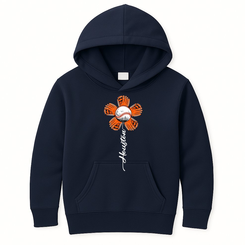 Houston Baseball Souvenir Colorful Flower Tee I Love Houston Women Kids Hoodie