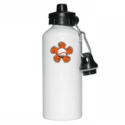 Houston Baseball Souvenir Colorful Flower Tee I Love Houston Women Aluminum Water Bottle