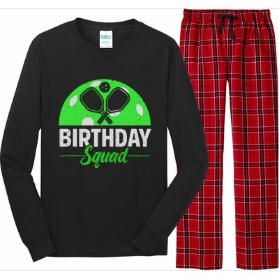 Happy Birthday Squad Pickleball Sports Theme Birthday Party Long Sleeve Pajama Set