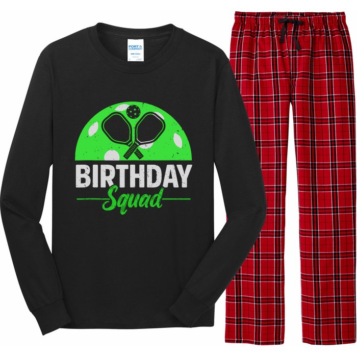 Happy Birthday Squad Pickleball Sports Theme Birthday Party Long Sleeve Pajama Set