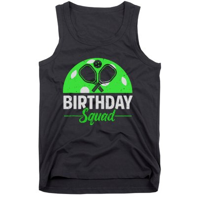 Happy Birthday Squad Pickleball Sports Theme Birthday Party Tank Top