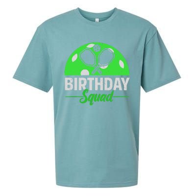 Happy Birthday Squad Pickleball Sports Theme Birthday Party Sueded Cloud Jersey T-Shirt