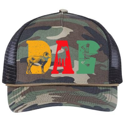 Hunting Bighorn Sheep DAD Retro Art Hunter Retro Rope Trucker Hat Cap