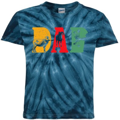 Hunting Bighorn Sheep DAD Retro Art Hunter Kids Tie-Dye T-Shirt