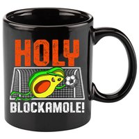 Holy Blockamole Soccer Blocker Funny Avocado Goalie Gift 11oz C Handle Ceramic Mug