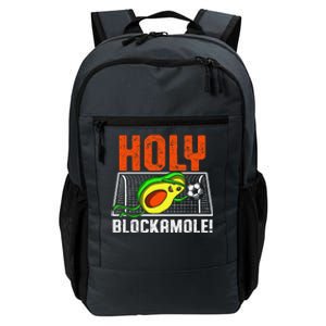 Holy Blockamole Soccer Blocker Funny Avocado Goalie Gift Daily Commute Backpack