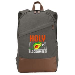 Holy Blockamole Soccer Blocker Funny Avocado Goalie Gift Cotton Canvas Backpack