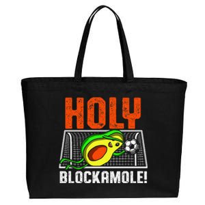 Holy Blockamole Soccer Blocker Funny Avocado Goalie Gift Cotton Canvas Jumbo Tote